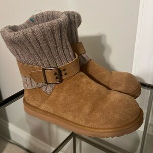 Women's Cambridge UGG Size 8 Chestnut Suede and Knit Convertible Boots